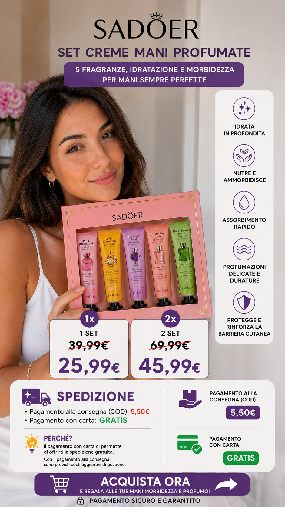 Set Regalo Luxury · 5 Creme Mani Profumate da Collezione